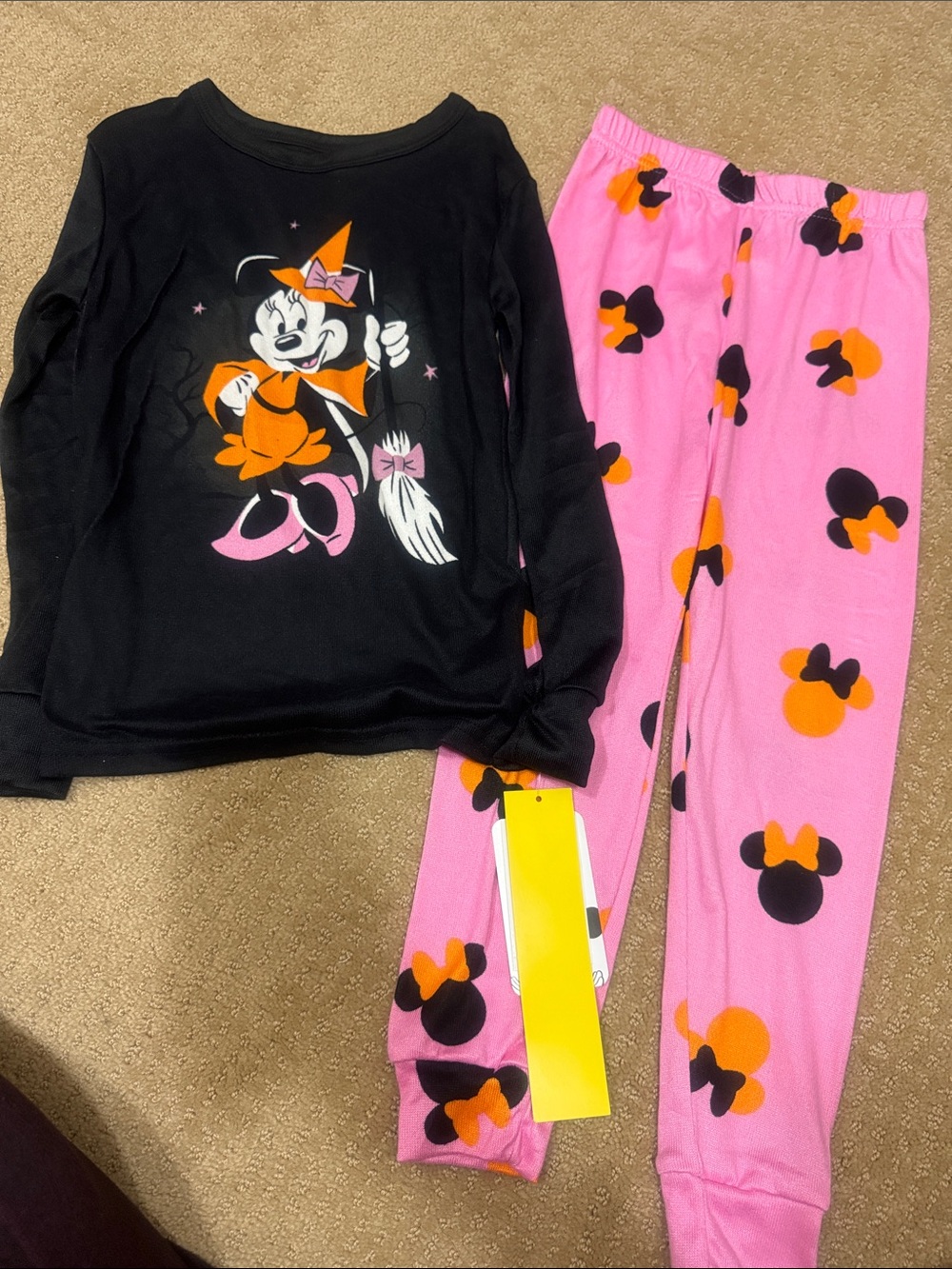 Disney Minnie Mouse Witch Pajama Set - Black & Pink
